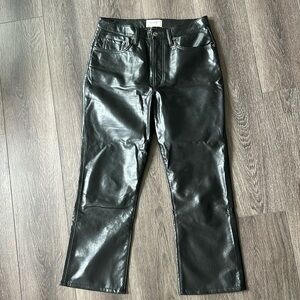 AGOLDE Black Leather Pants 28